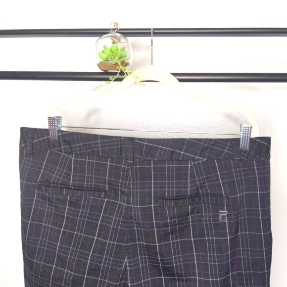 Fila Sport Black/Gray Plaid Flat Front Golf Shorts - Picture 8 of 10